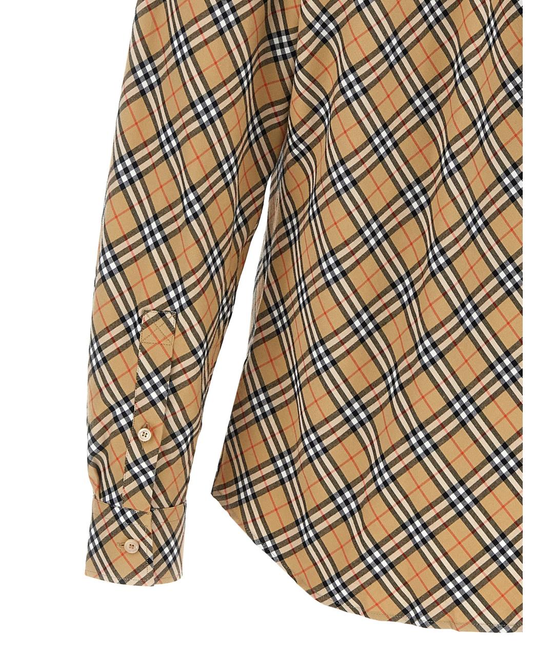 BURBERRY Бежевая хлопковая кэжуал рубашка, фото 4