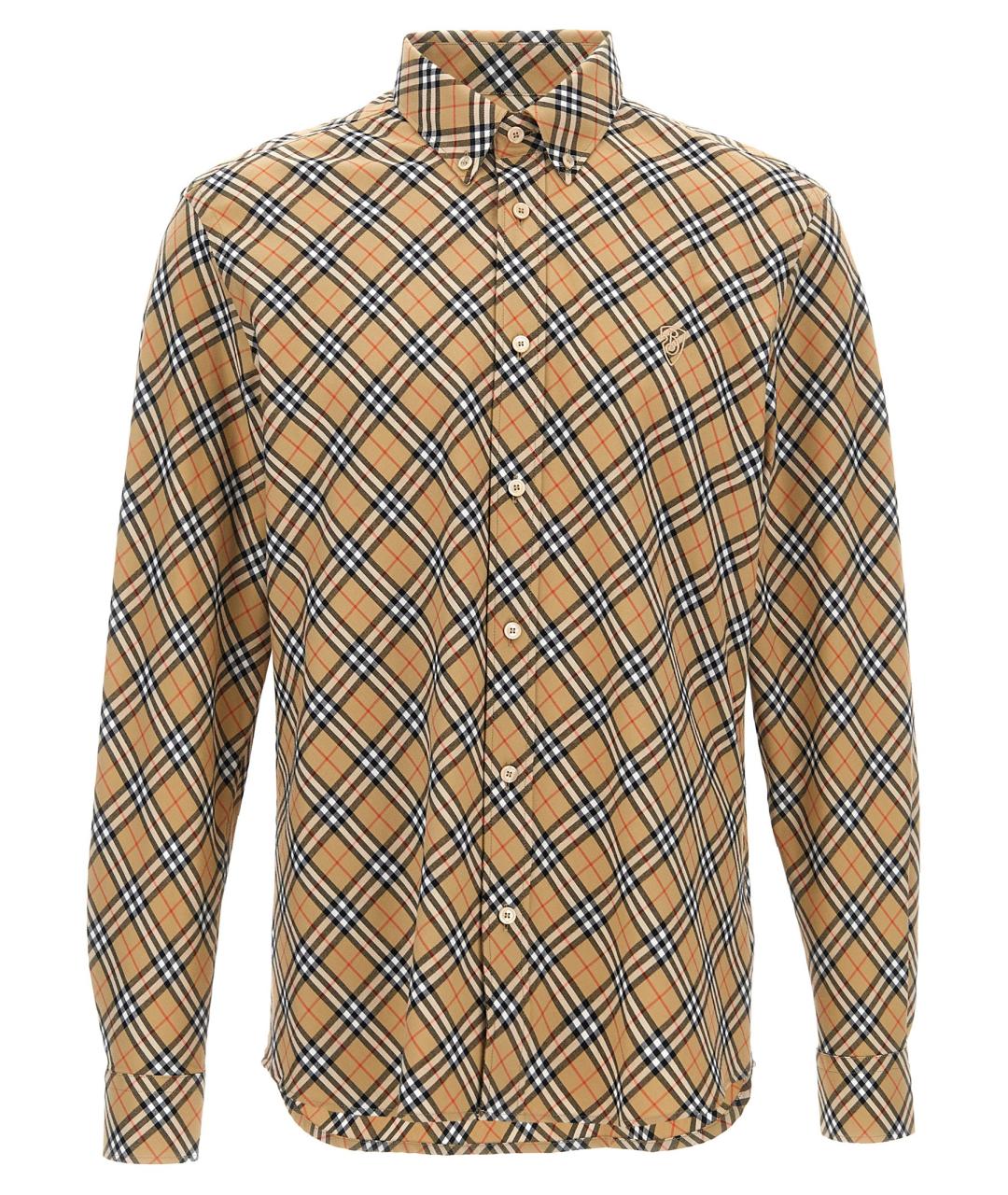 BURBERRY Бежевая хлопковая кэжуал рубашка, фото 1