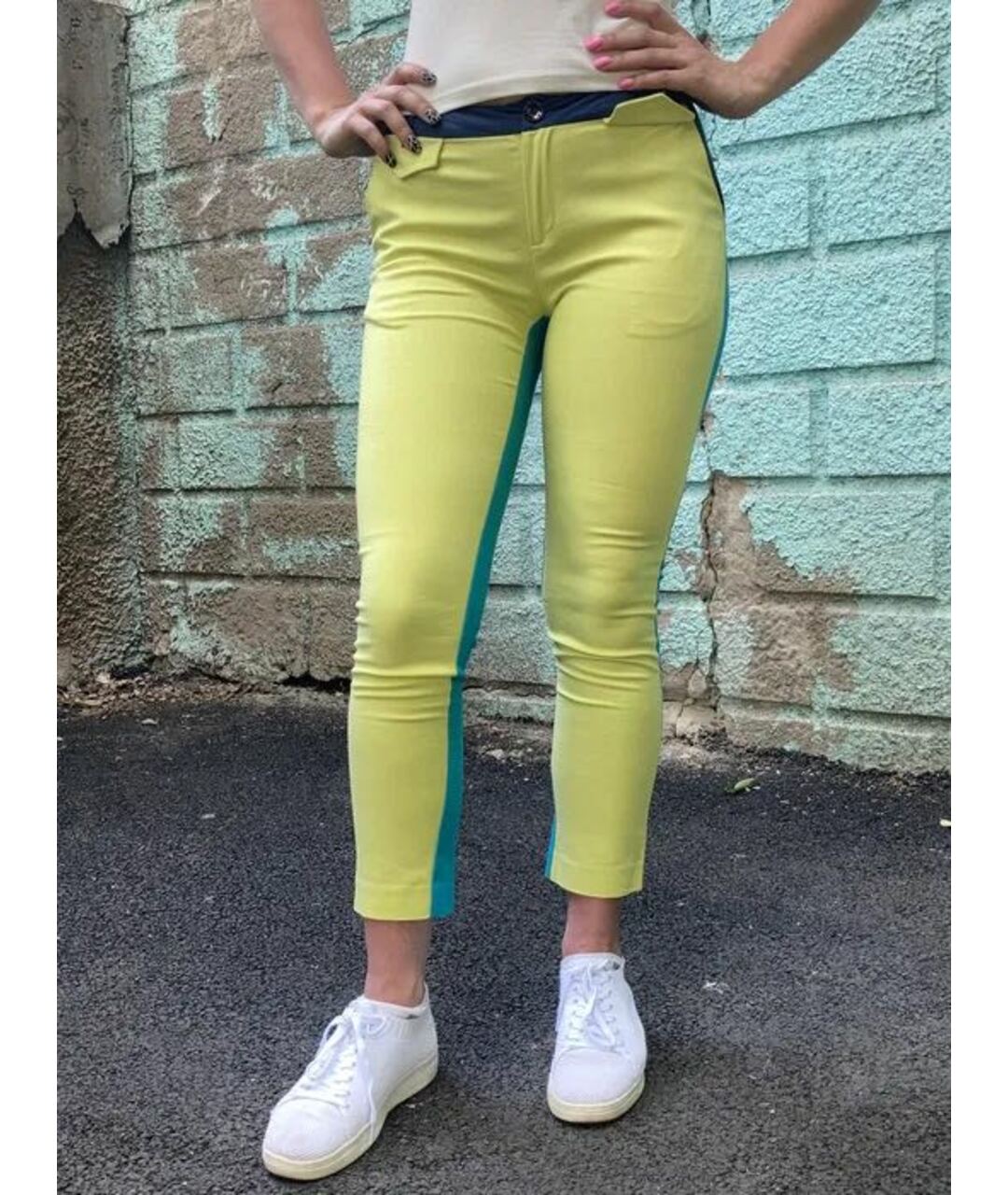 PRADA Желтые хлопковые брюки узкие, фото 4