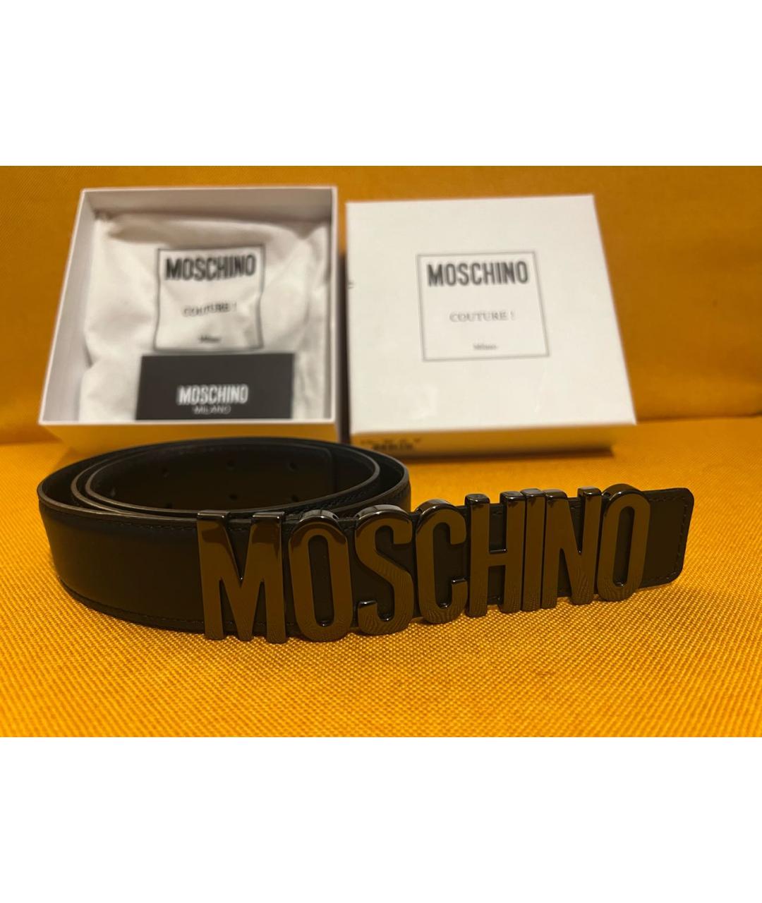 MOSCHINO Черный кожаный ремень, фото 5