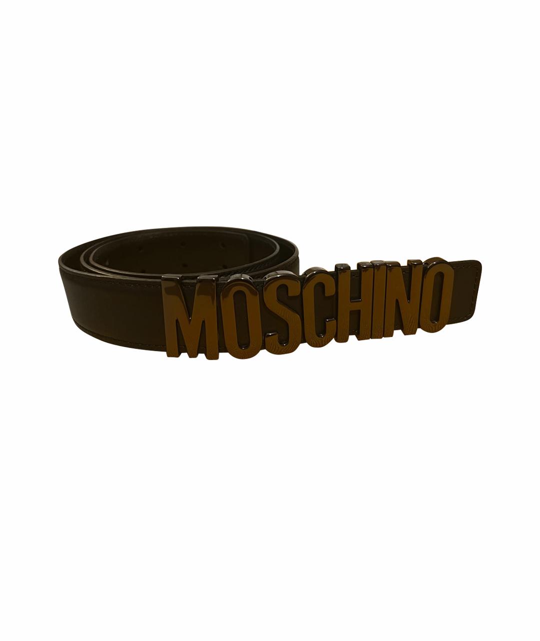 MOSCHINO Черный кожаный ремень, фото 1