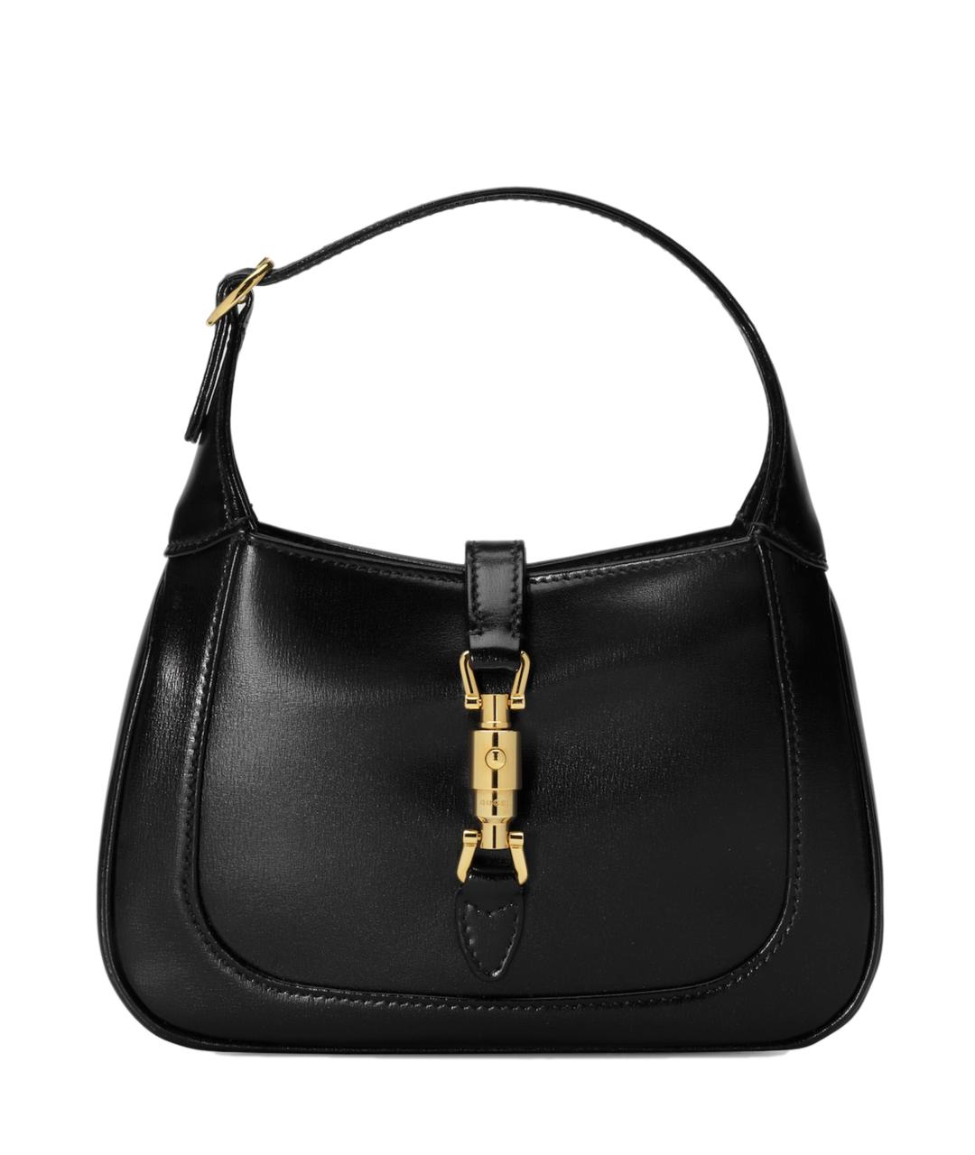 GUCCI Черная кожаная сумка с короткими ручками, фото 1