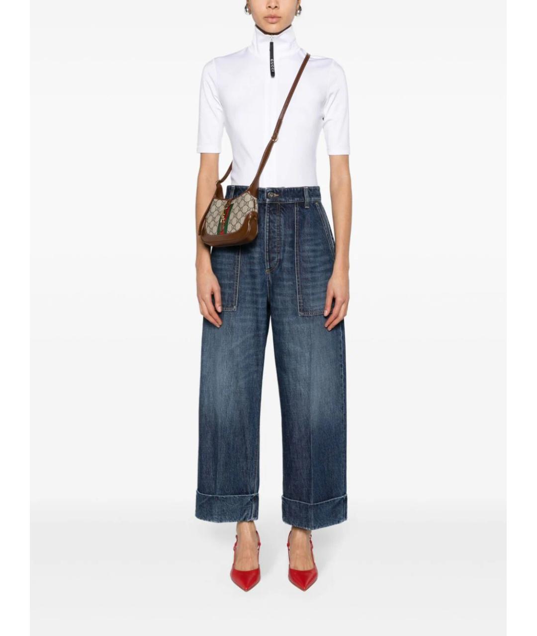 GUCCI Бежевая тканевая сумка через плечо, фото 2