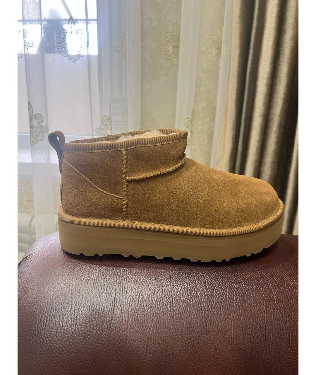 UGG AUSTRALIA Бежевые замшевые ботинки, фото 5