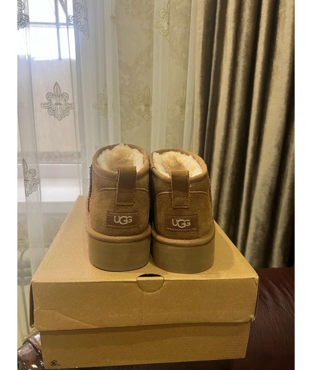 UGG AUSTRALIA Бежевые замшевые ботинки, фото 4