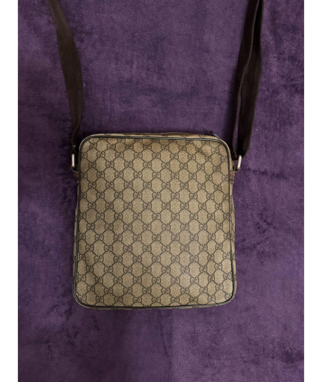 GUCCI Коричневая кожаная сумка на плечо, фото 3