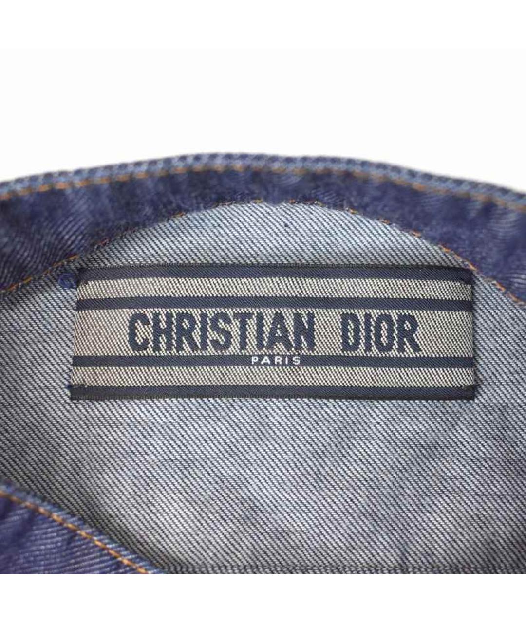 CHRISTIAN DIOR Синее хлопковое повседневное платье, фото 2