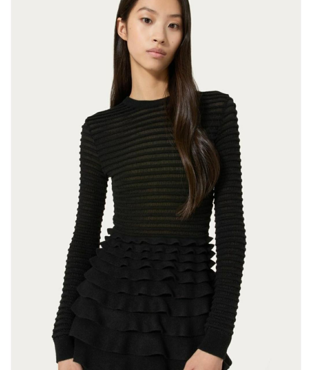 VALENTINO Черное вискозное повседневное платье, фото 4
