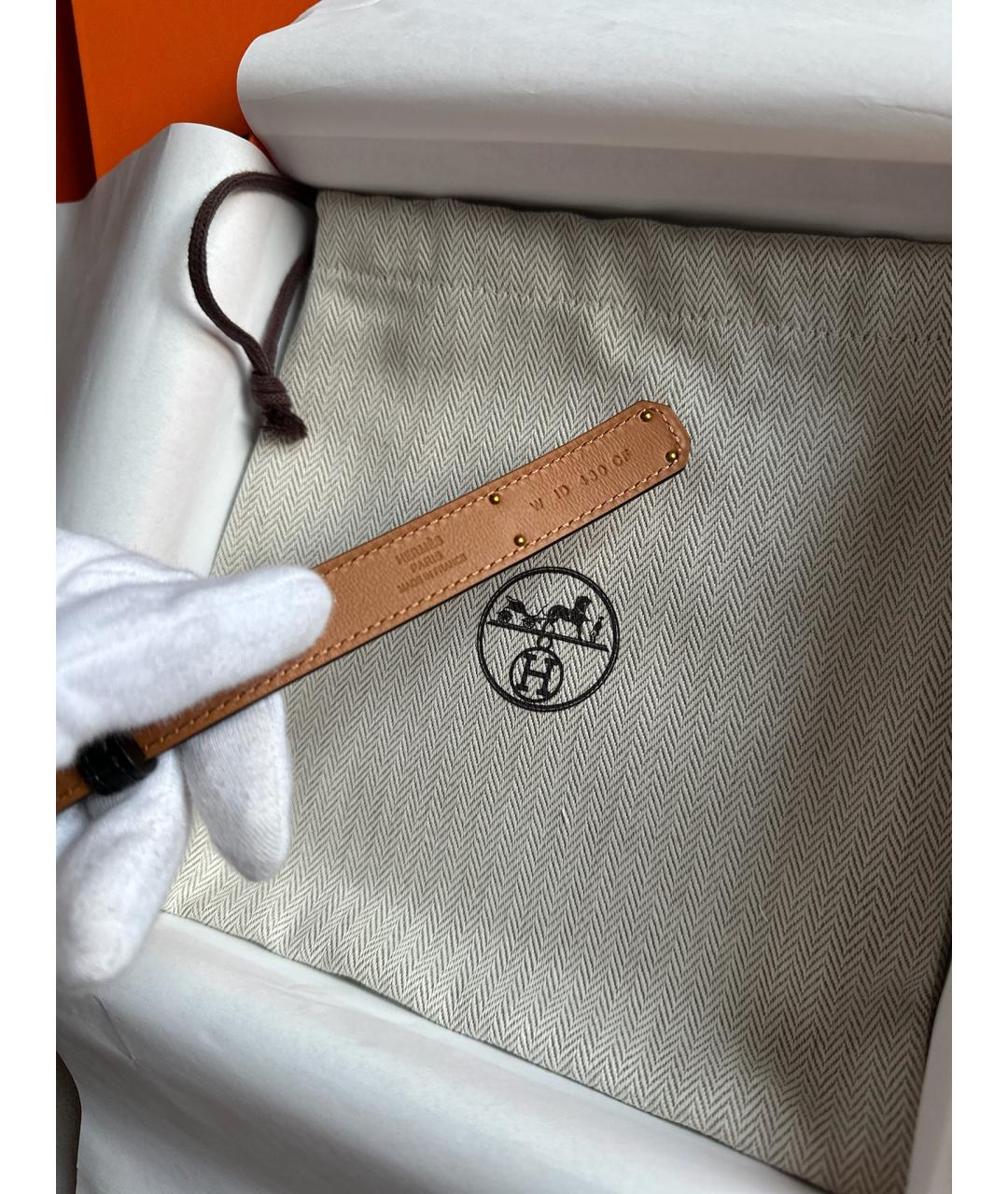 HERMES Черный кожаный ремень, фото 3