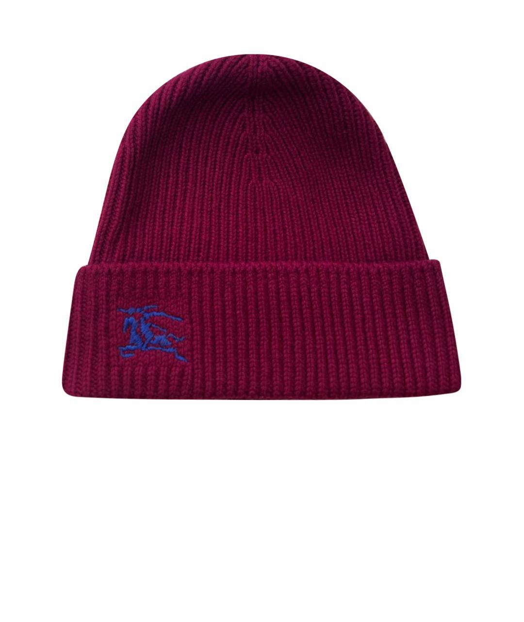 BURBERRY Бордовая кашемировая шапка, фото 1