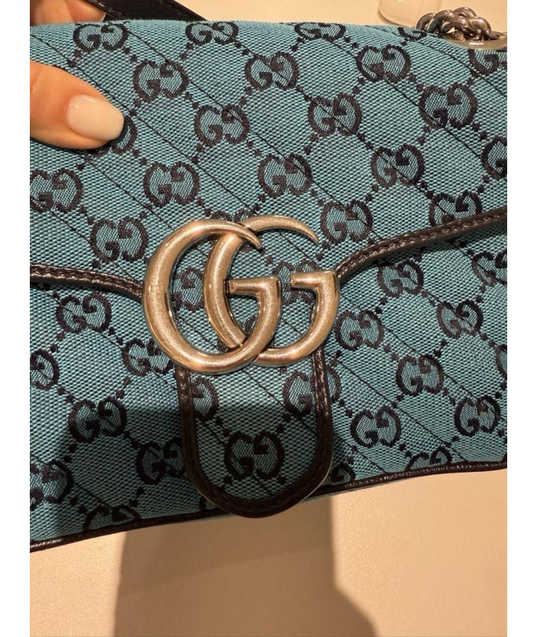 GUCCI Синяя тканевая сумка через плечо, фото 3