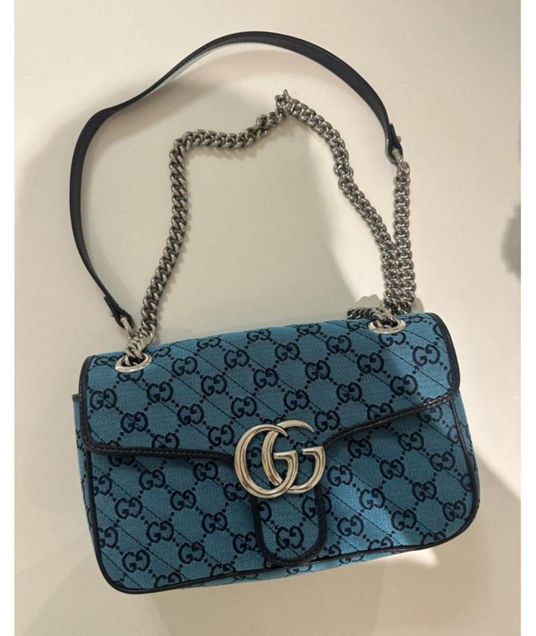 GUCCI Синяя тканевая сумка через плечо, фото 9