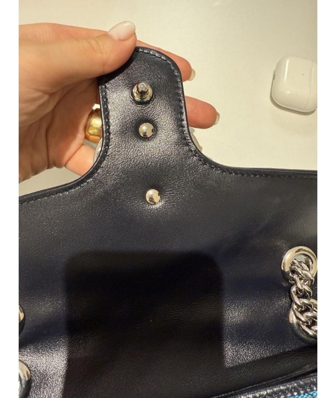 GUCCI Синяя тканевая сумка через плечо, фото 5