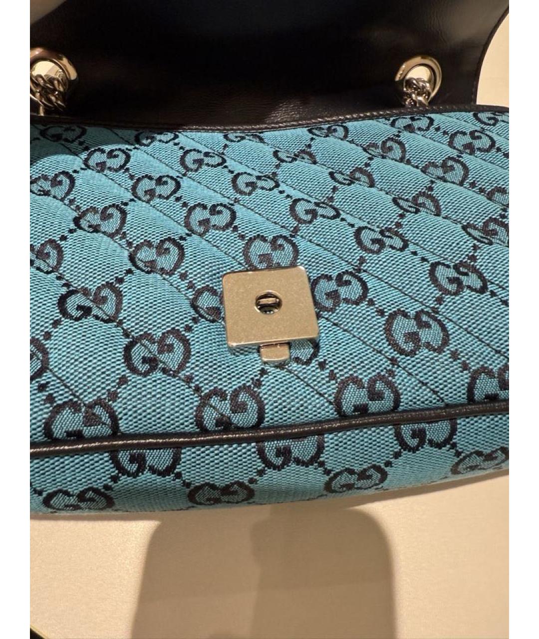 GUCCI Синяя тканевая сумка через плечо, фото 6