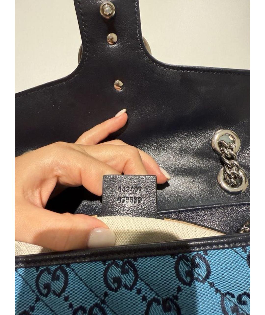 GUCCI Синяя тканевая сумка через плечо, фото 7