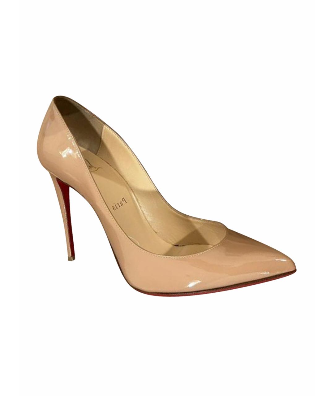 CHRISTIAN LOUBOUTIN Бежевые туфли из лакированной кожи, фото 1