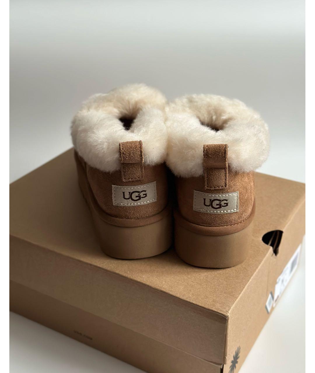 UGG AUSTRALIA Коричневые замшевые ботинки, фото 4