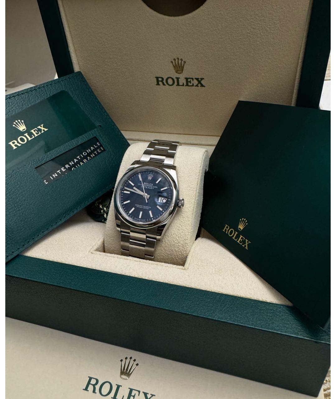 ROLEX Синие металлические часы, фото 2