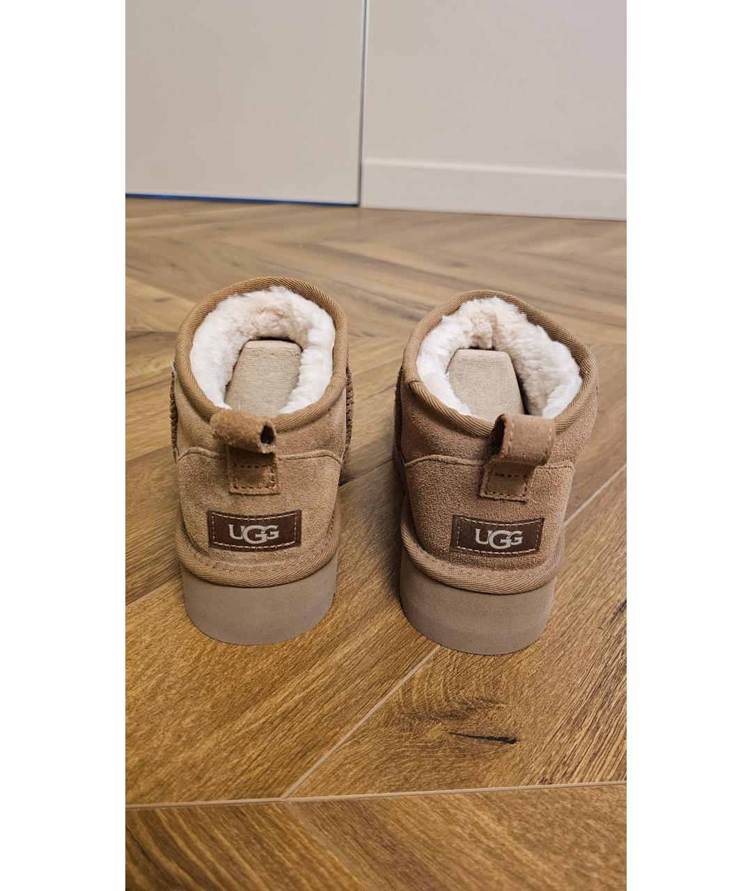 UGG AUSTRALIA Бежевые замшевые ботинки, фото 4