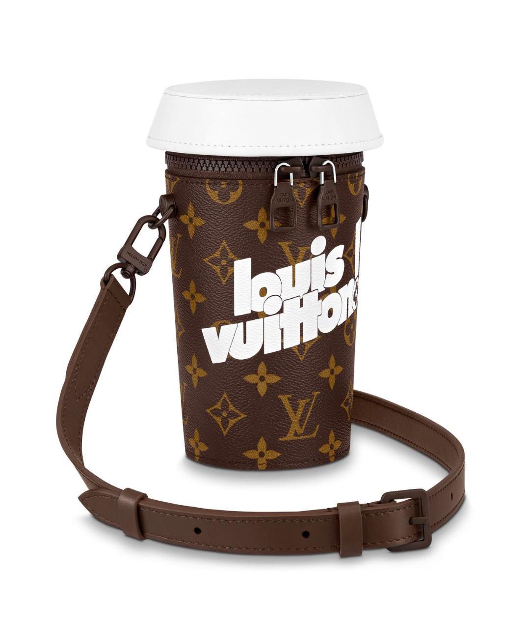 LOUIS VUITTON Коричневая кожаная сумка на плечо, фото 1