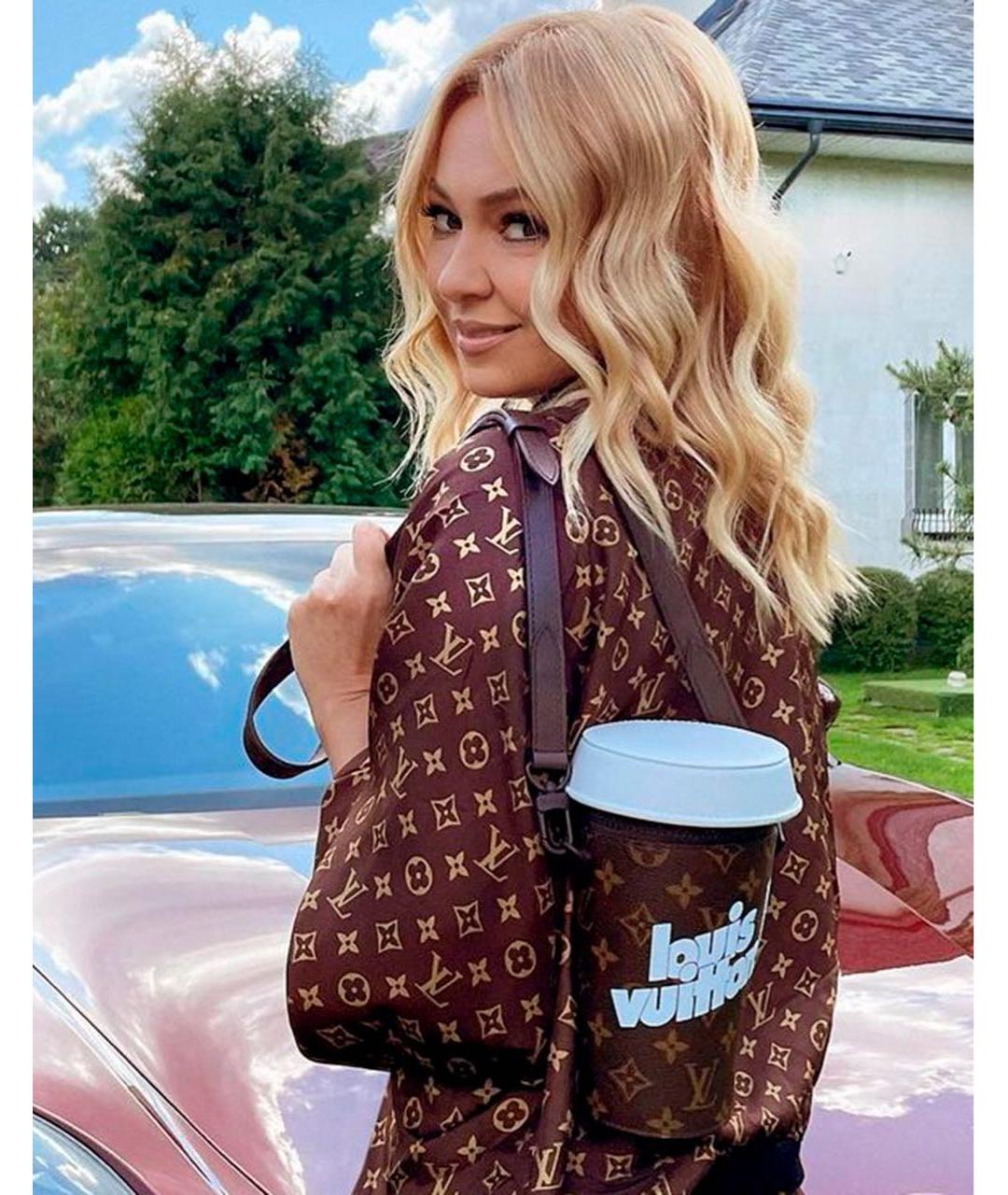 LOUIS VUITTON Коричневая кожаная сумка на плечо, фото 7