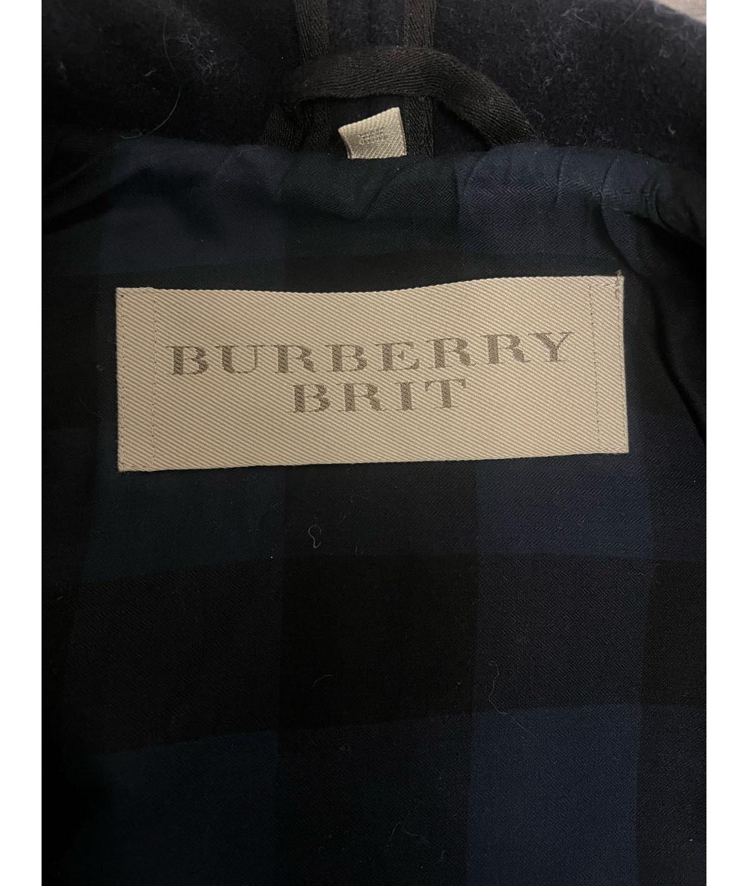 BURBERRY Темно-синее шерстяное пальто, фото 3