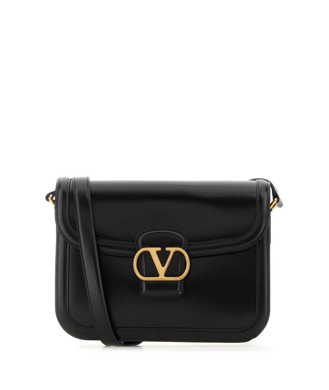 VALENTINO Черная кожаная сумка через плечо, фото 1