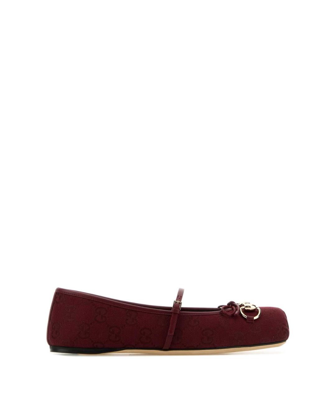 GUCCI Бордовые балетки, фото 1