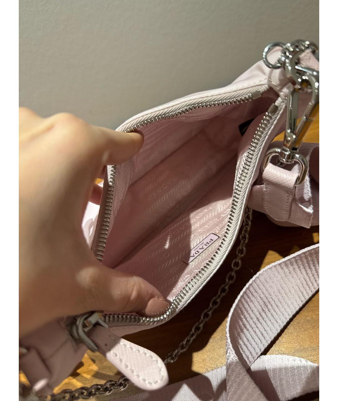 PRADA Розовая синтетическая сумка через плечо, фото 4