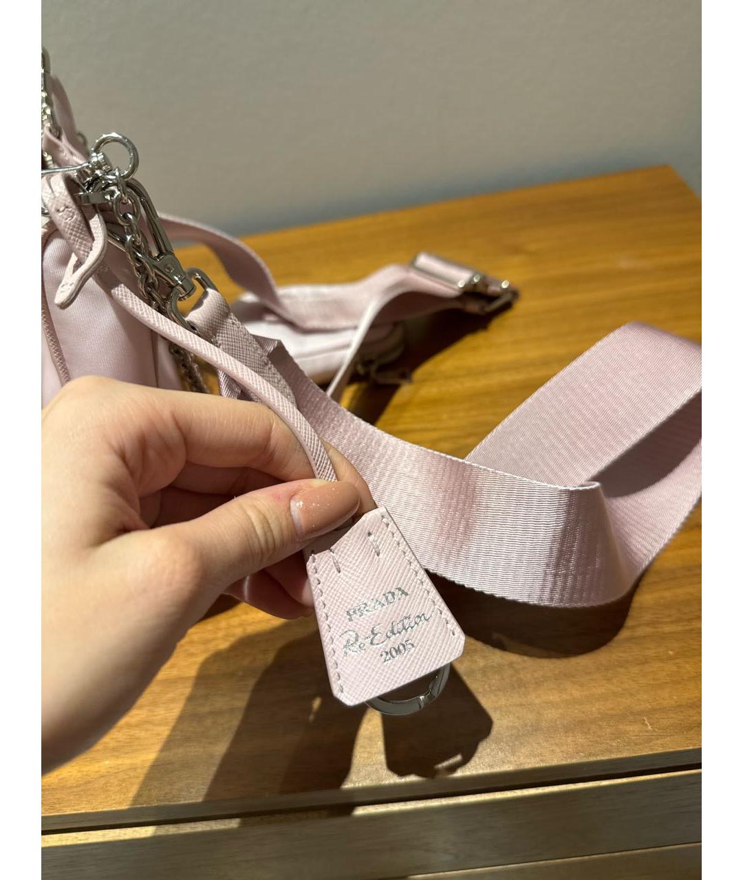 PRADA Розовая синтетическая сумка через плечо, фото 7