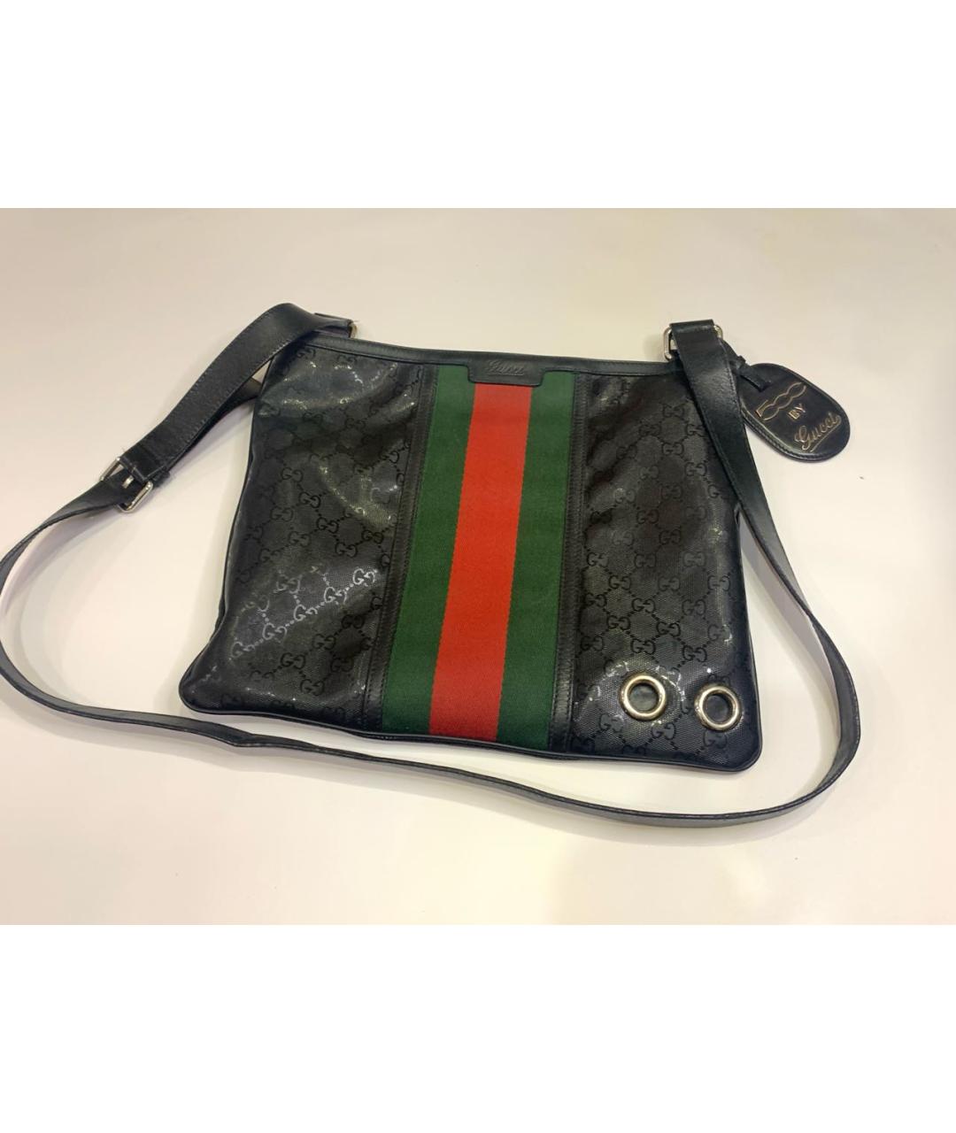 GUCCI Черная сумка на плечо из лакированной кожи, фото 8