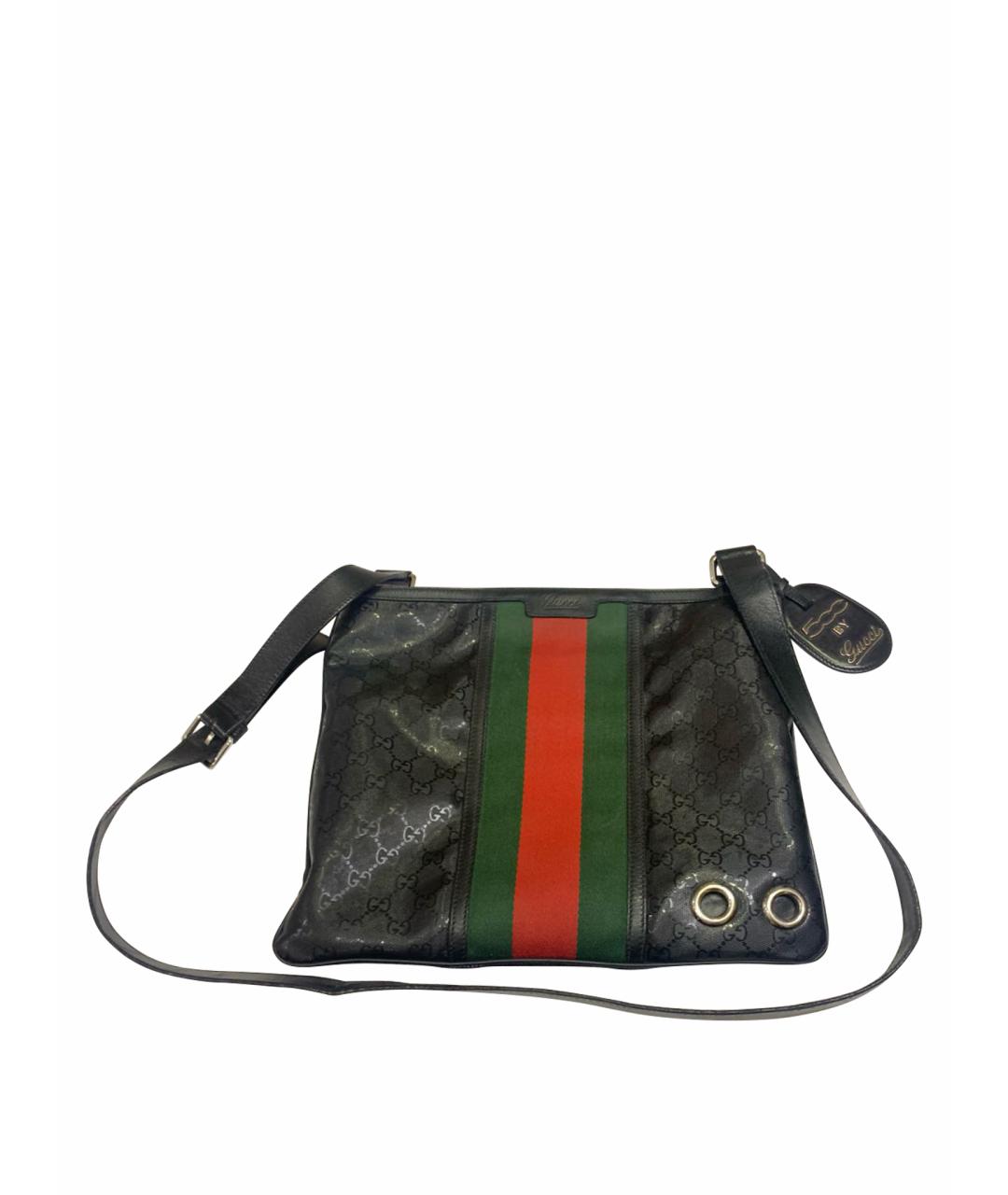 GUCCI Черная сумка на плечо из лакированной кожи, фото 1