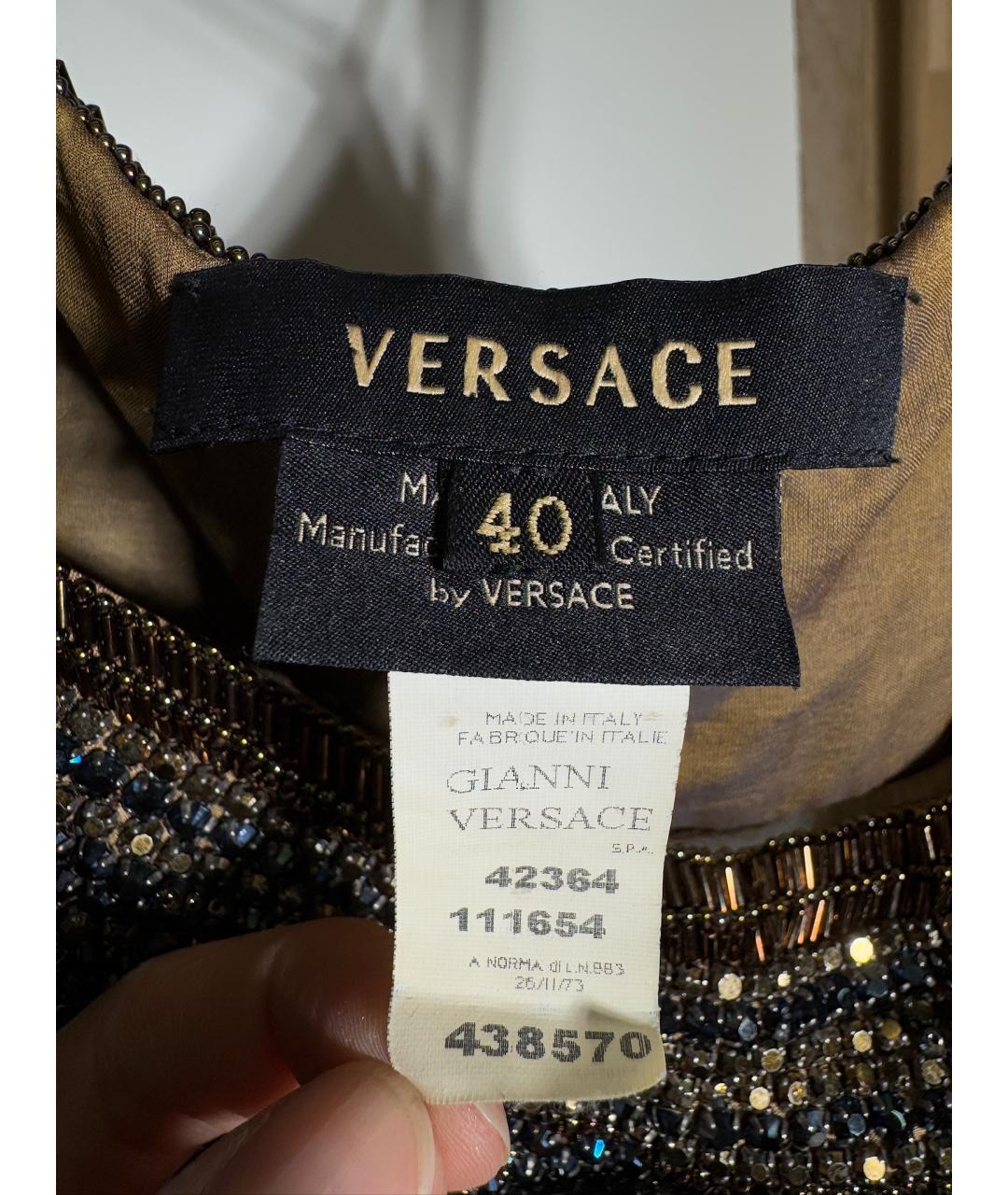 VERSACE Коричневая майка, фото 7