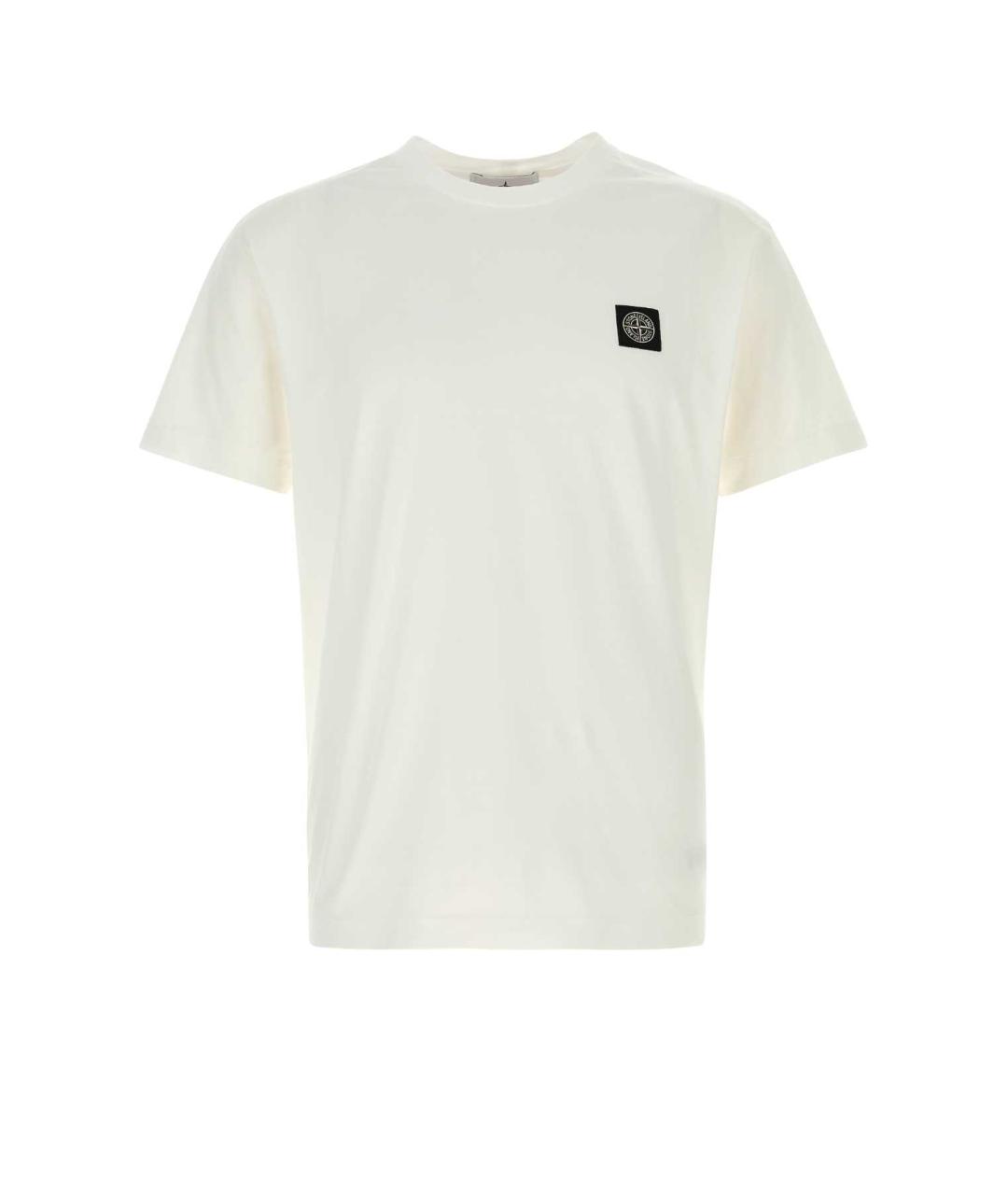 STONE ISLAND Белая хлопковая футболка, фото 1