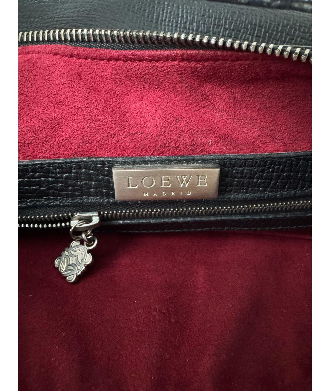 LOEWE Черная кожаная сумка тоут, фото 7