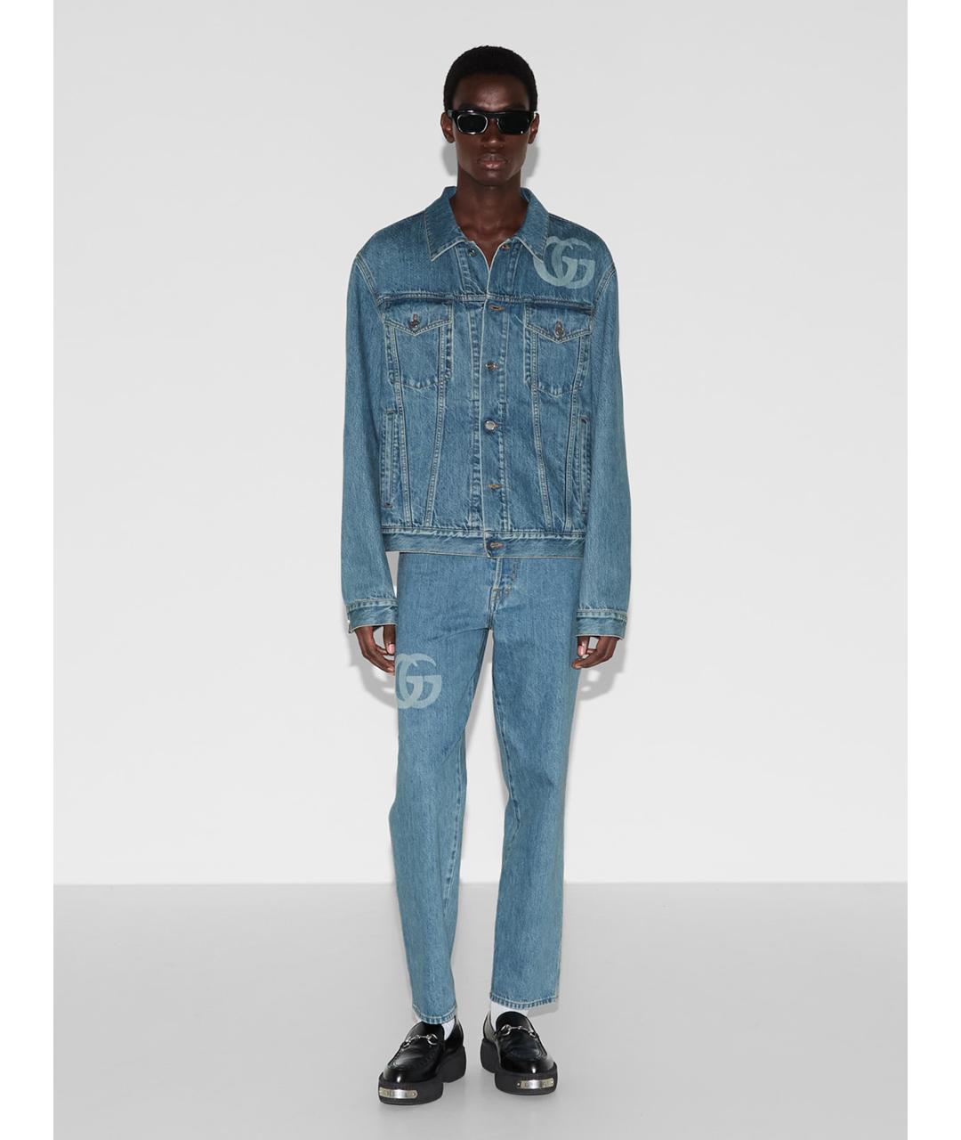 GUCCI Синяя деним куртка, фото 2