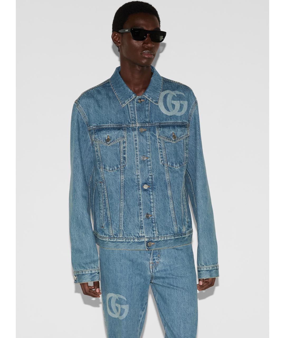 GUCCI Синяя деним куртка, фото 3