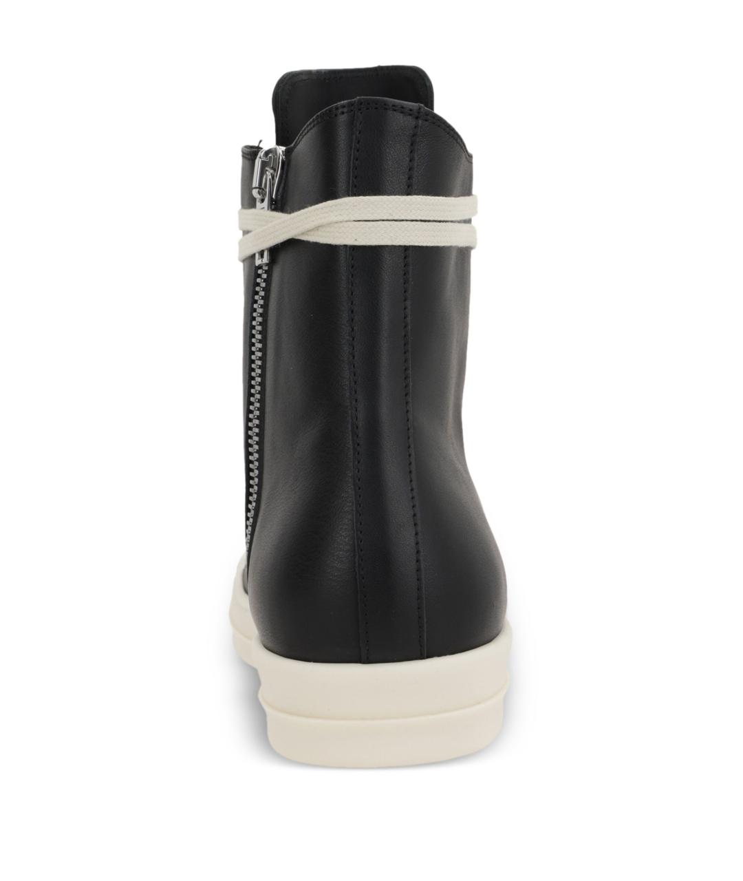 RICK OWENS Черные кожаные кеды, фото 3