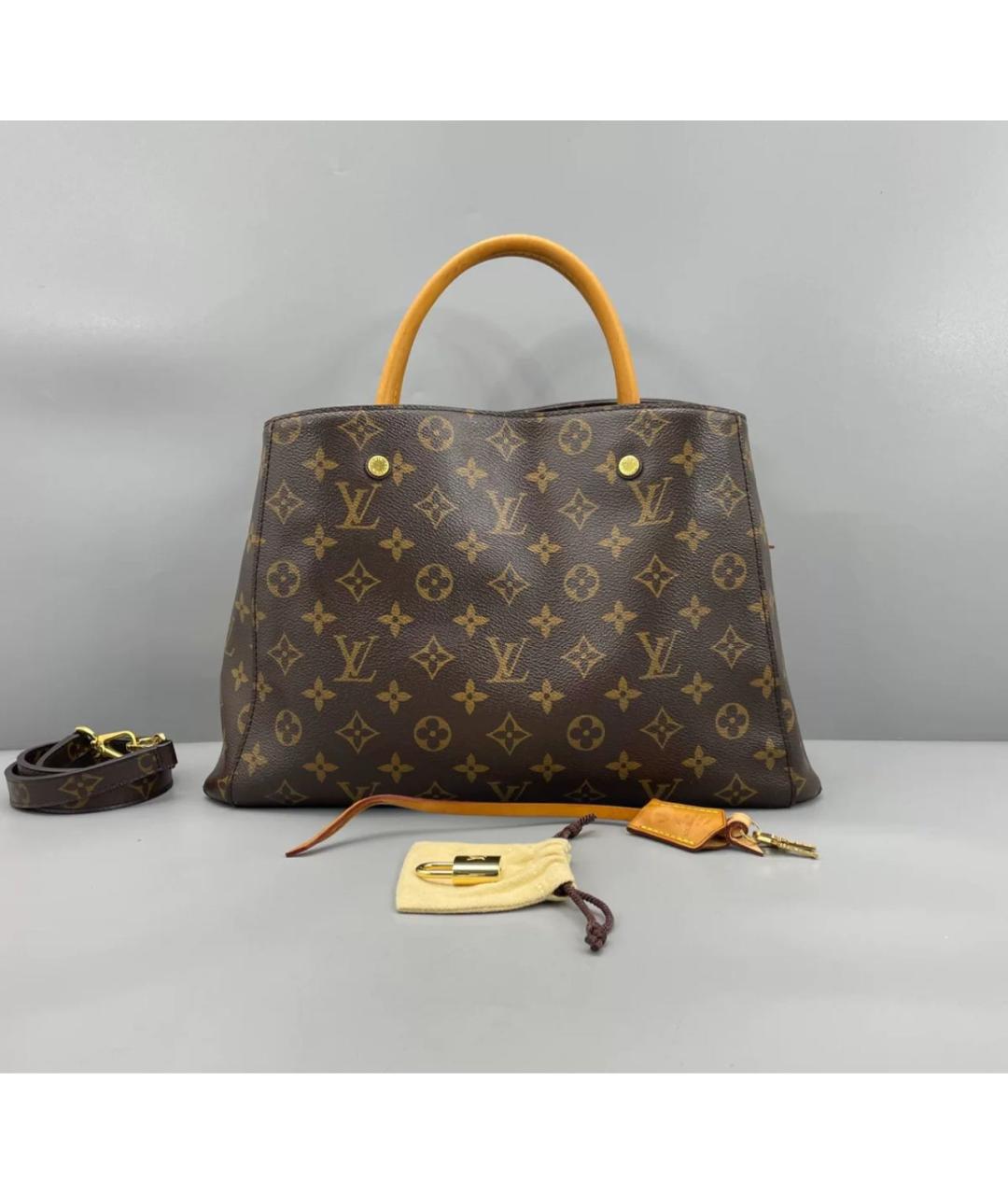 LOUIS VUITTON Коричневая кожаная сумка через плечо, фото 2