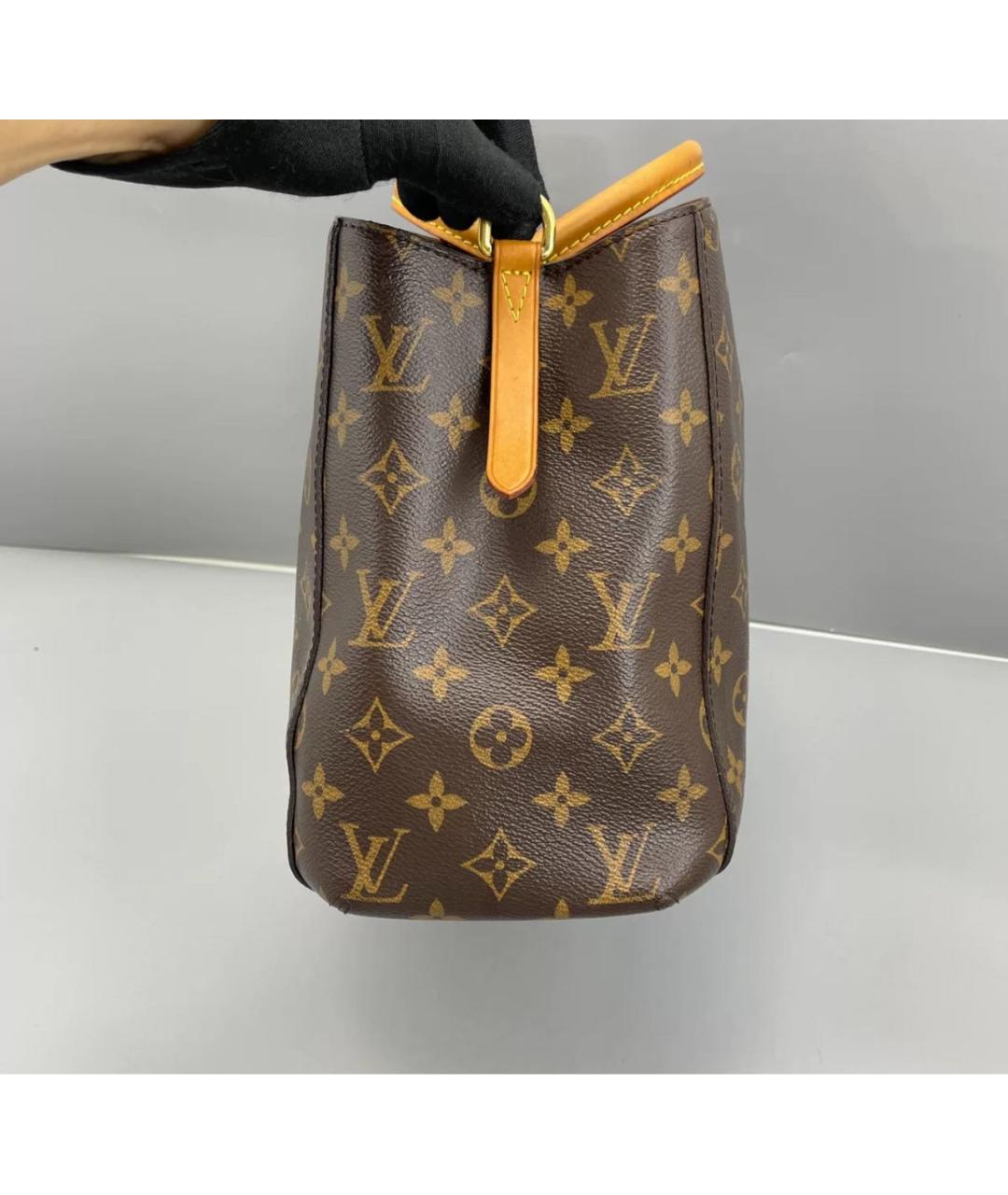 LOUIS VUITTON Коричневая кожаная сумка через плечо, фото 4