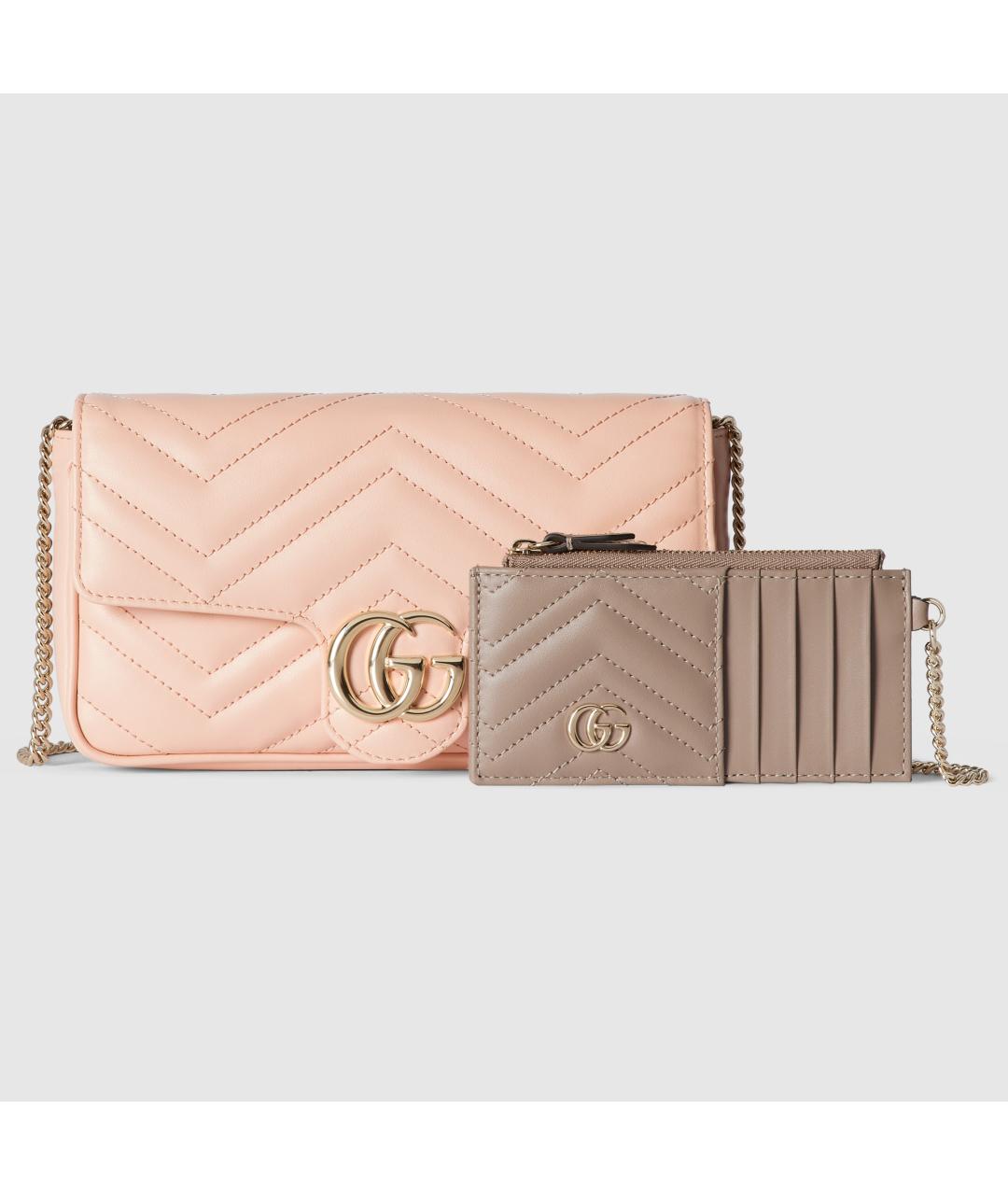 GUCCI Розовая кожаная сумка через плечо, фото 2