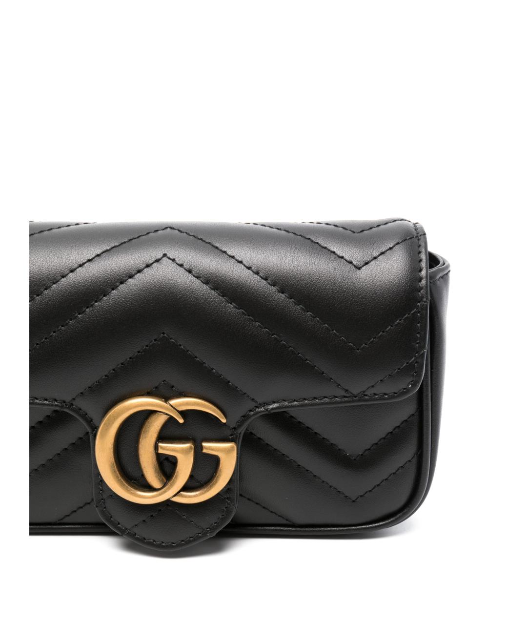 GUCCI Черная кожаная сумка через плечо, фото 4