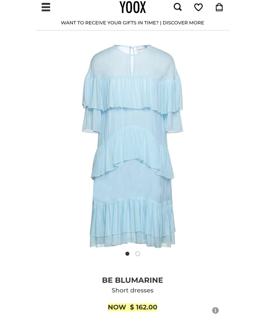 BLUMARINE Голубое вискозное коктейльное платье, фото 6