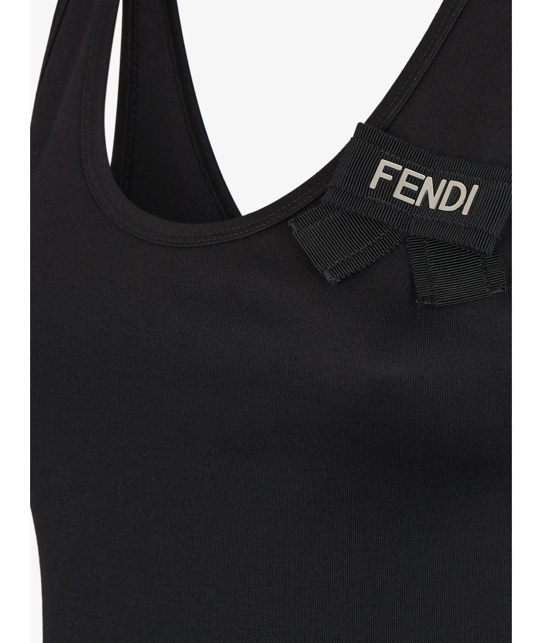 FENDI Черная хлопковая майка, фото 3