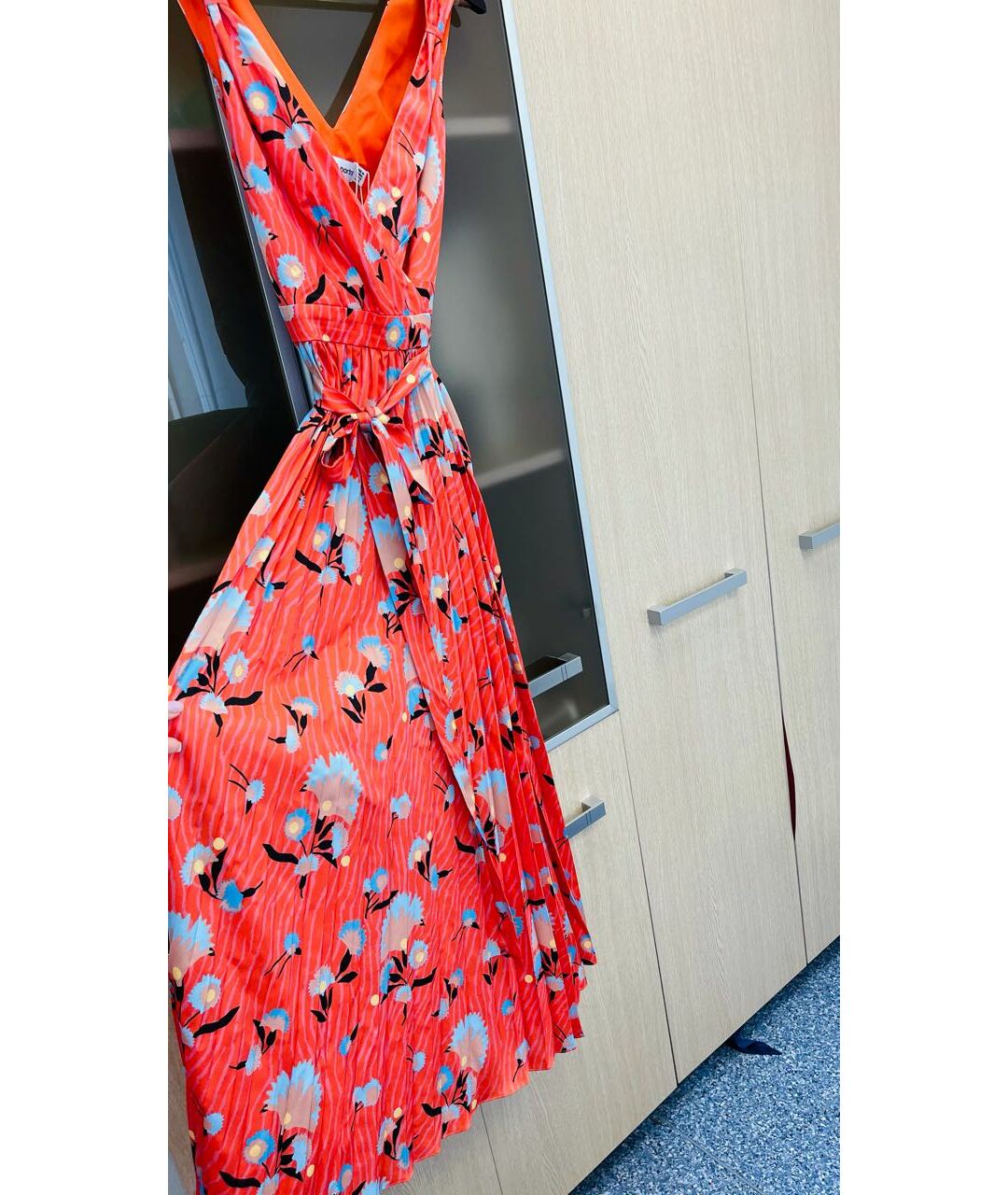 SELF-PORTRAIT Коралловое полиэстеровое повседневное платье, фото 3