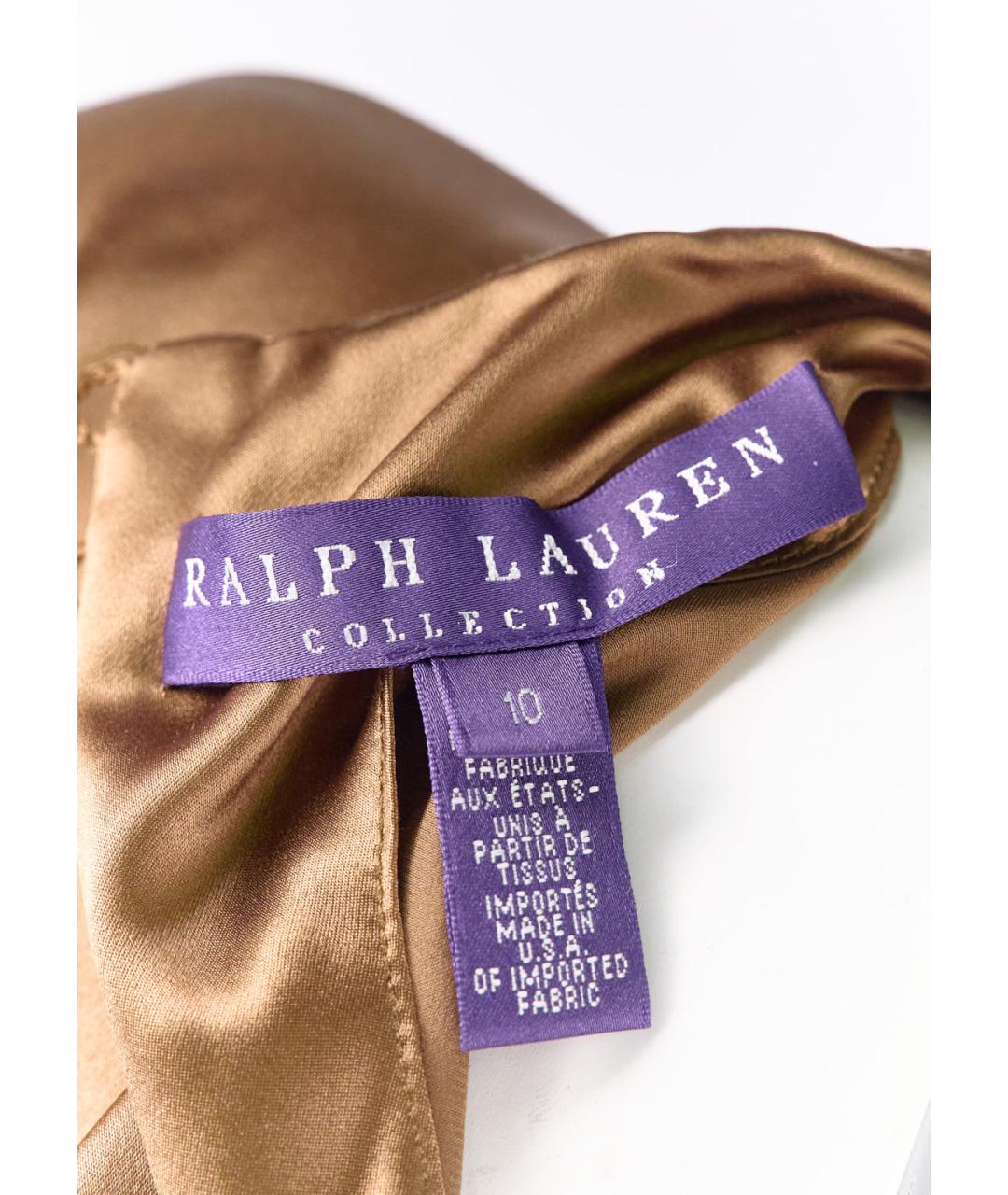 RALPH LAUREN Коричневая шелковая блузы, фото 3