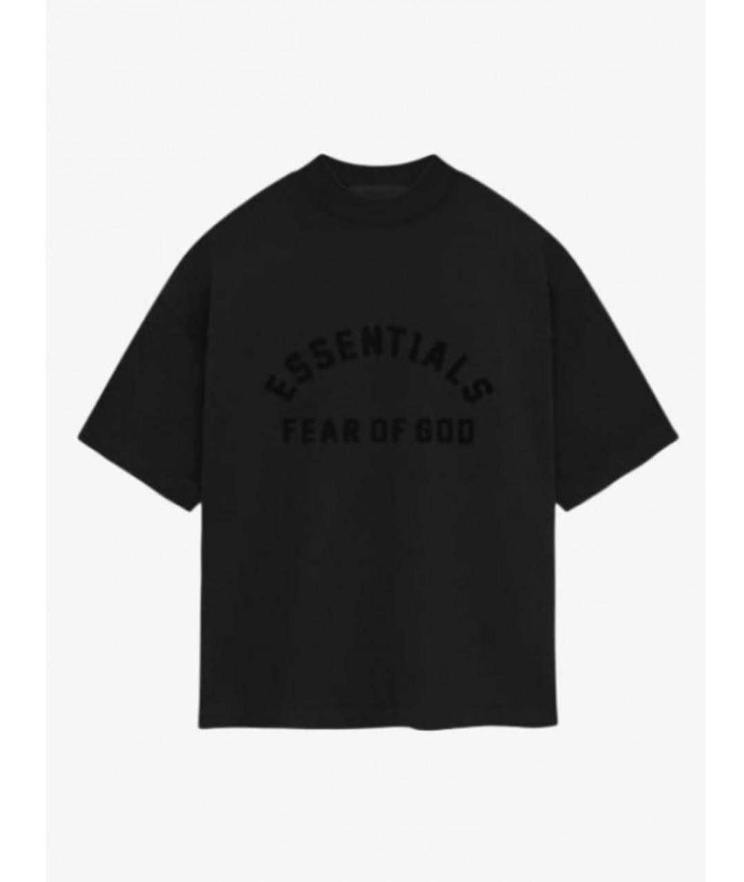 FEAR OF GOD ESSENTIALS Черная хлопковая футболка, фото 5