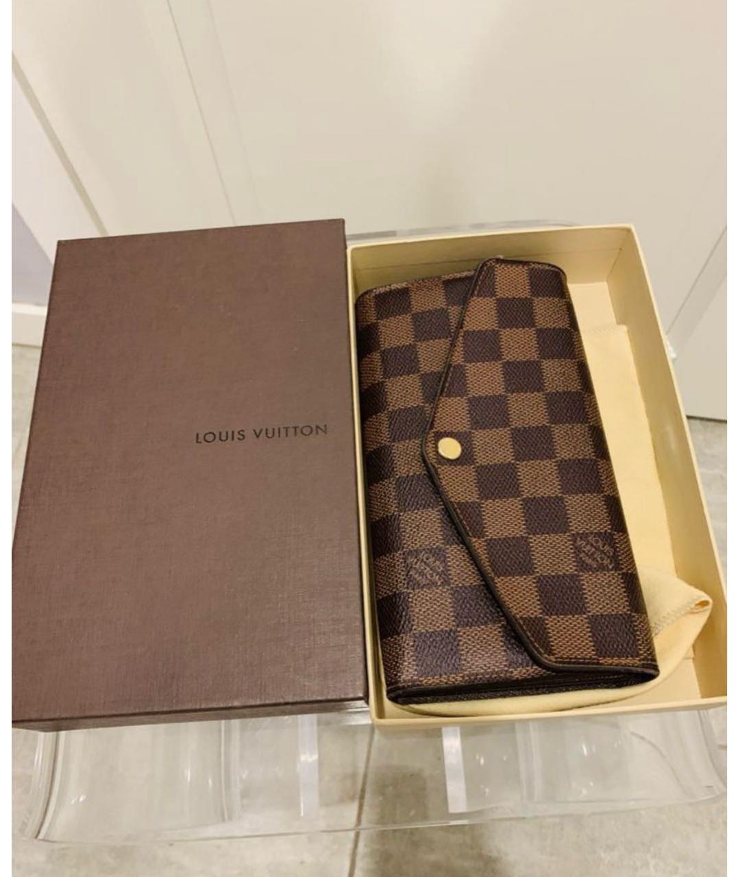 LOUIS VUITTON Коричневый кошелек из искусственной кожи, фото 4