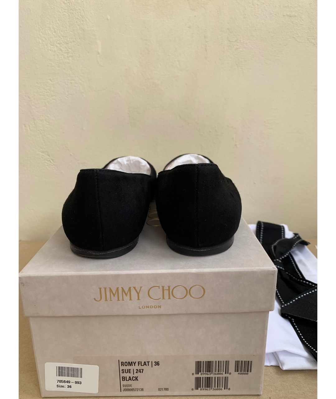 JIMMY CHOO Черные замшевые балетки, фото 4