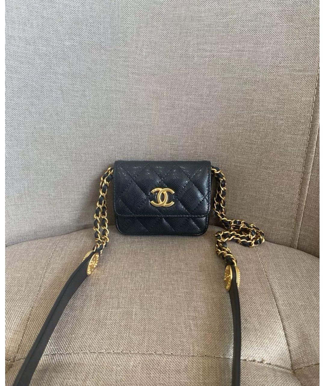 CHANEL Черная кожаная поясная сумка, фото 2